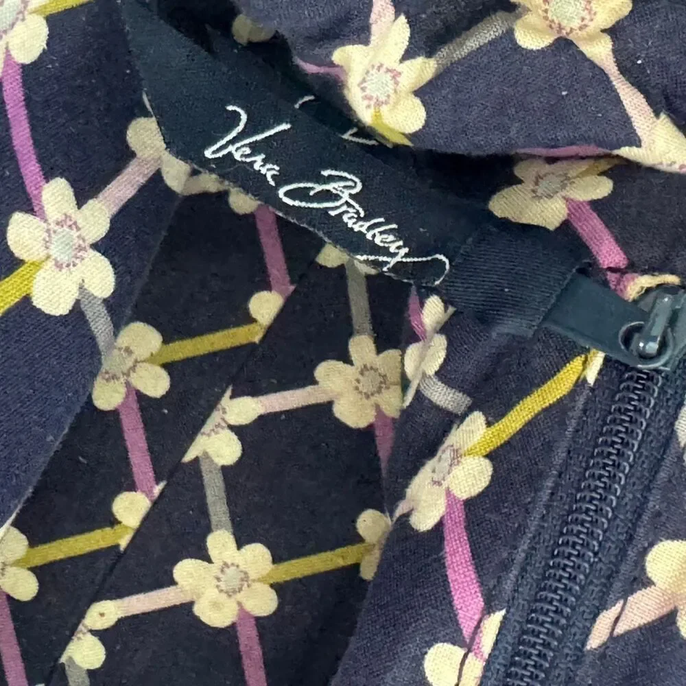 Vera Bradley Bird Floral Print Satchel Purse Blue
